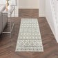 HomeRoots 2' x 8' Ivory and Gray Berber Pattern Runner Rug