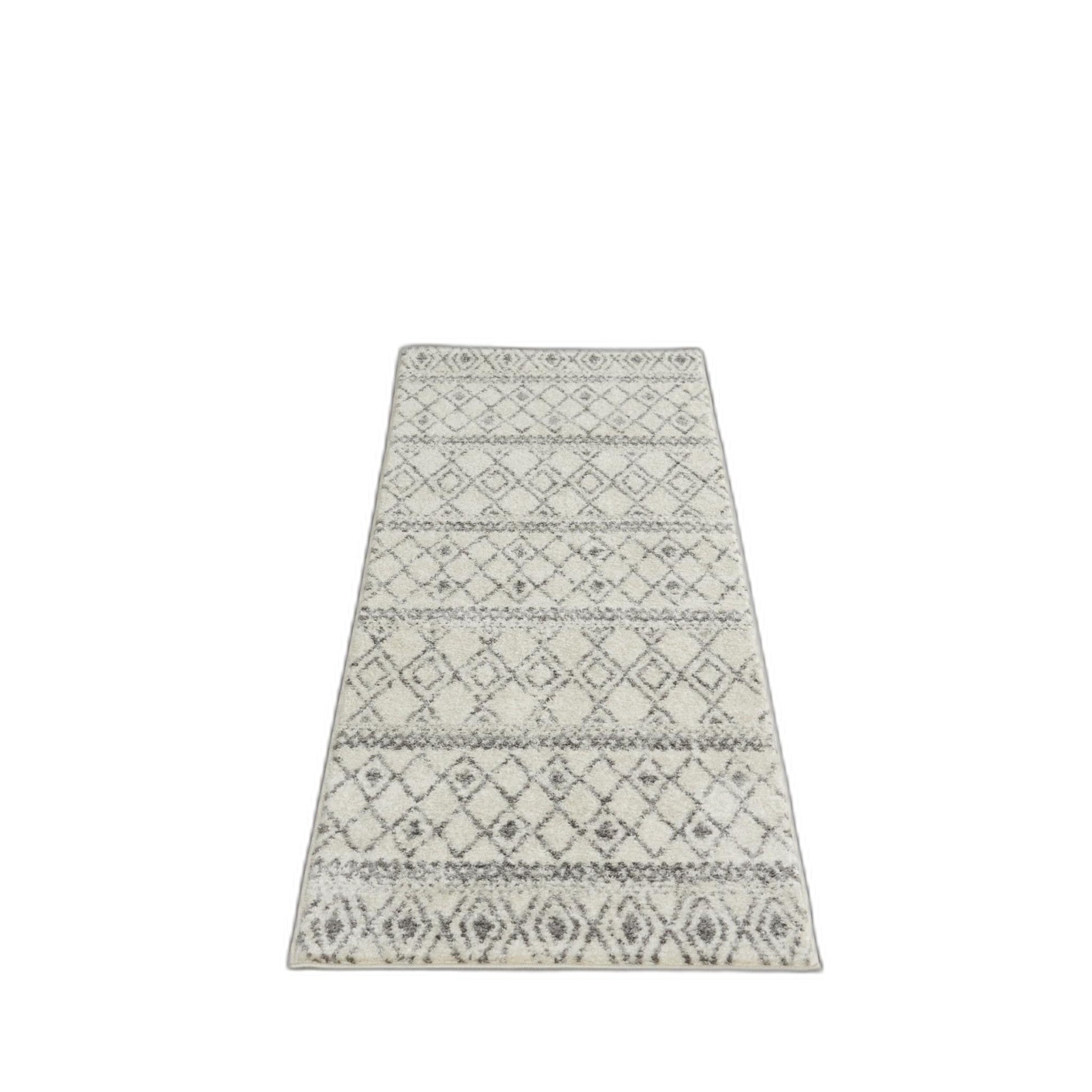 HomeRoots 2' x 8' Ivory and Gray Berber Pattern Runner Rug