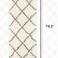 HomeRoots 2' x 8' Ivory and Gray Geometric Lattice Runner Rug