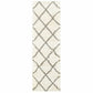 HomeRoots 2' x 8' Ivory and Gray Geometric Lattice Runner Rug