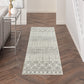 HomeRoots 2' x 8' Ivory and Gray Geometric Runner Rug