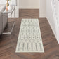 HomeRoots 2' x 8' Ivory and Gray Geometric Runner Rug