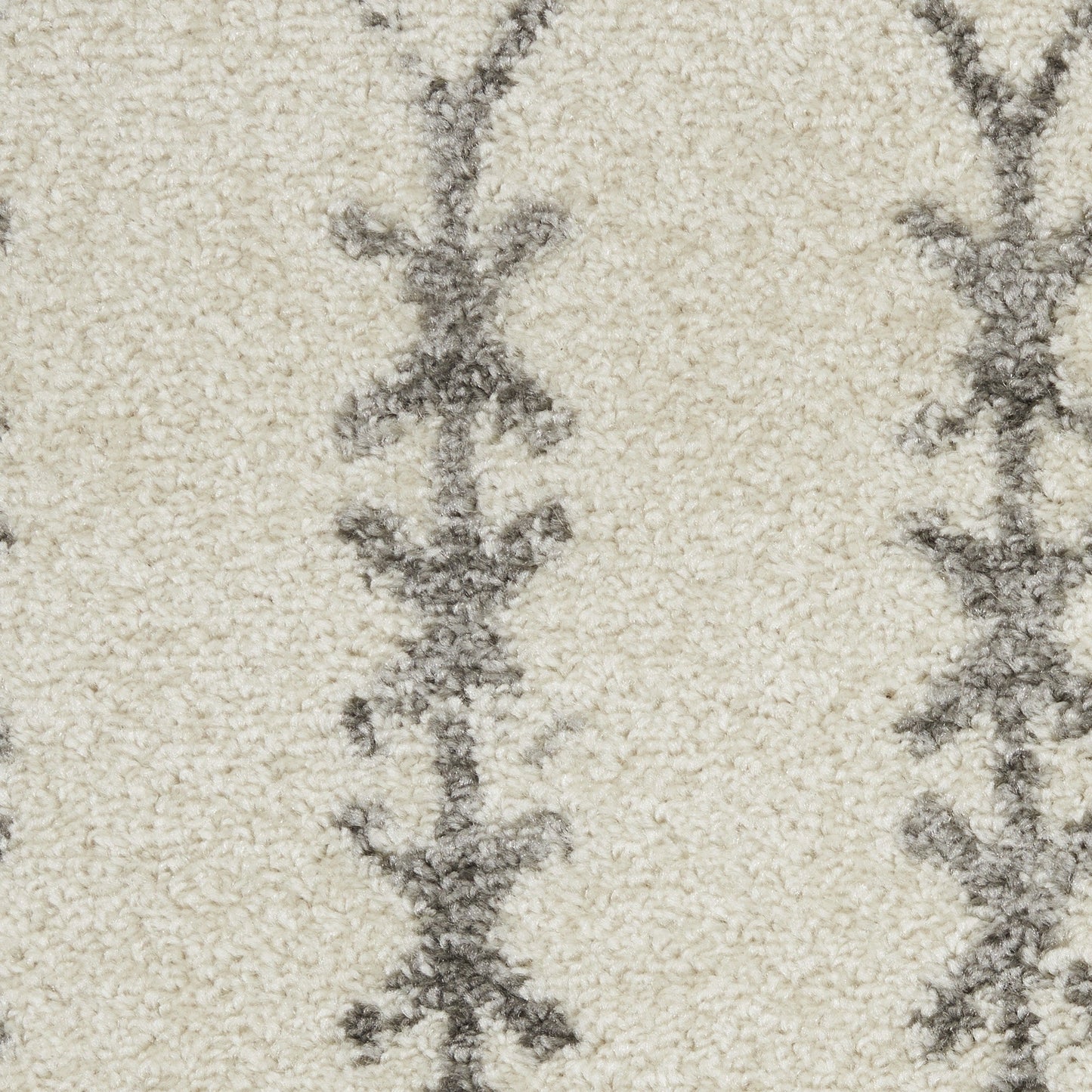 HomeRoots 2' x 8' Ivory and Gray Geometric Runner Rug