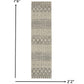 HomeRoots 2' x 8' Ivory and Gray Geometric Runner Rug