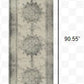 HomeRoots 2' x 8' Ivory and Gray Pale Medallion Runner Rug
