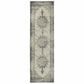 HomeRoots 2' x 8' Ivory and Gray Pale Medallion Runner Rug