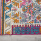 HomeRoots 2' x 8' Ivory and Magenta Tribal Pattern Runner Rug