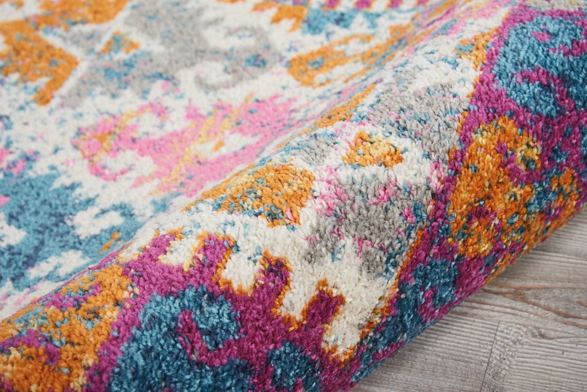 HomeRoots 2' x 8' Ivory and Magenta Tribal Pattern Runner Rug