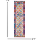HomeRoots 2' x 8' Ivory and Magenta Tribal Pattern Runner Rug