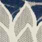 HomeRoots 2’ x 8’ Ivory and Navy Indoor Outdoor Runner Rug