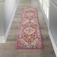 HomeRoots 2' x 8' Ivory and Pink Oriental Runner Rug