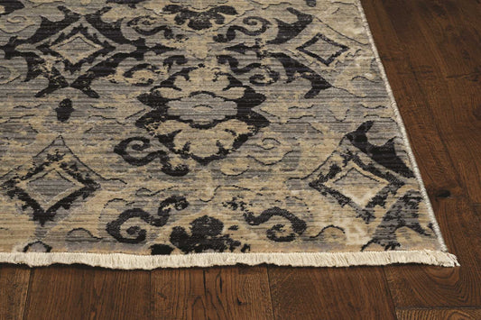 HomeRoots 2' x 8' Ivory or Beige Antique Pattern Runner Rug