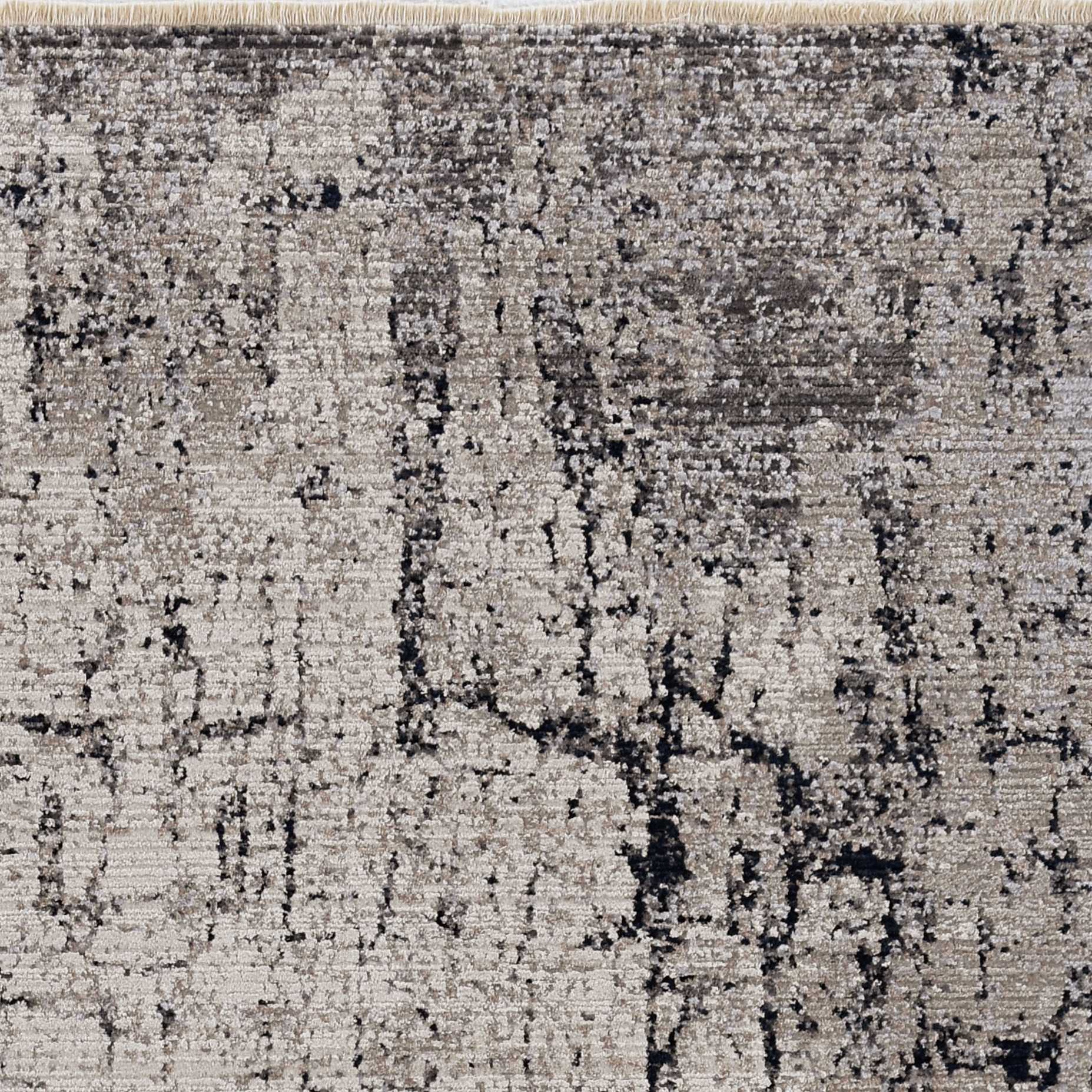 HomeRoots 2' x 8' Ivory or Grey Abstract Cracks Runner Rug
