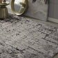 HomeRoots 2' x 8' Ivory or Grey Abstract Cracks Runner Rug