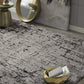 HomeRoots 2' x 8' Ivory or Grey Abstract Cracks Runner Rug