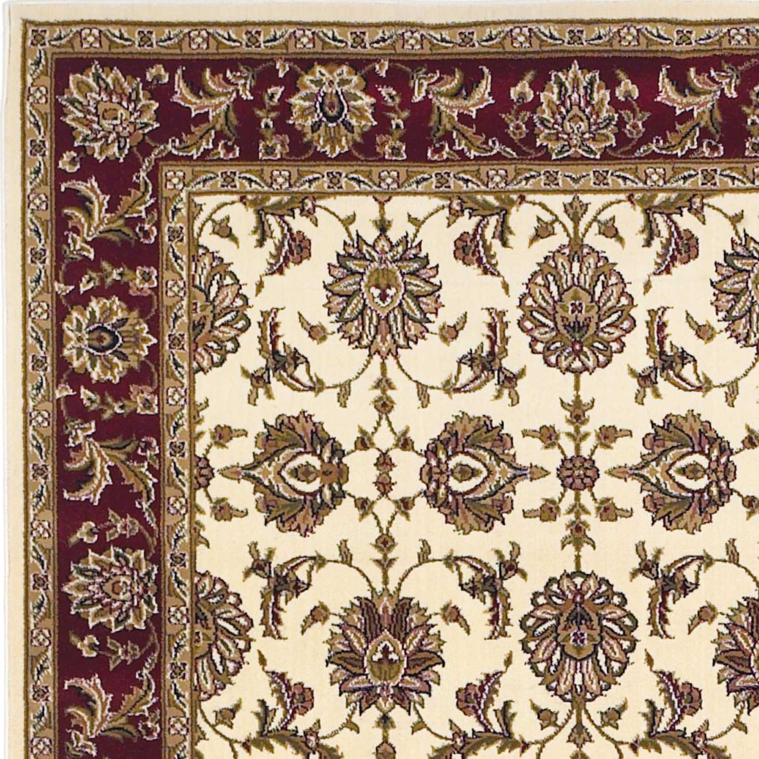 HomeRoots 2' x 8' Ivory or Red Classic Bordered Runner Rug
