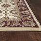 HomeRoots 2' x 8' Ivory or Red Classic Bordered Runner Rug