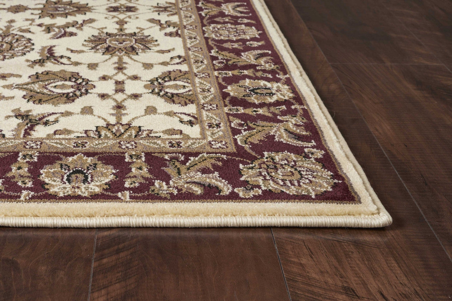HomeRoots 2' x 8' Ivory or Red Classic Bordered Runner Rug