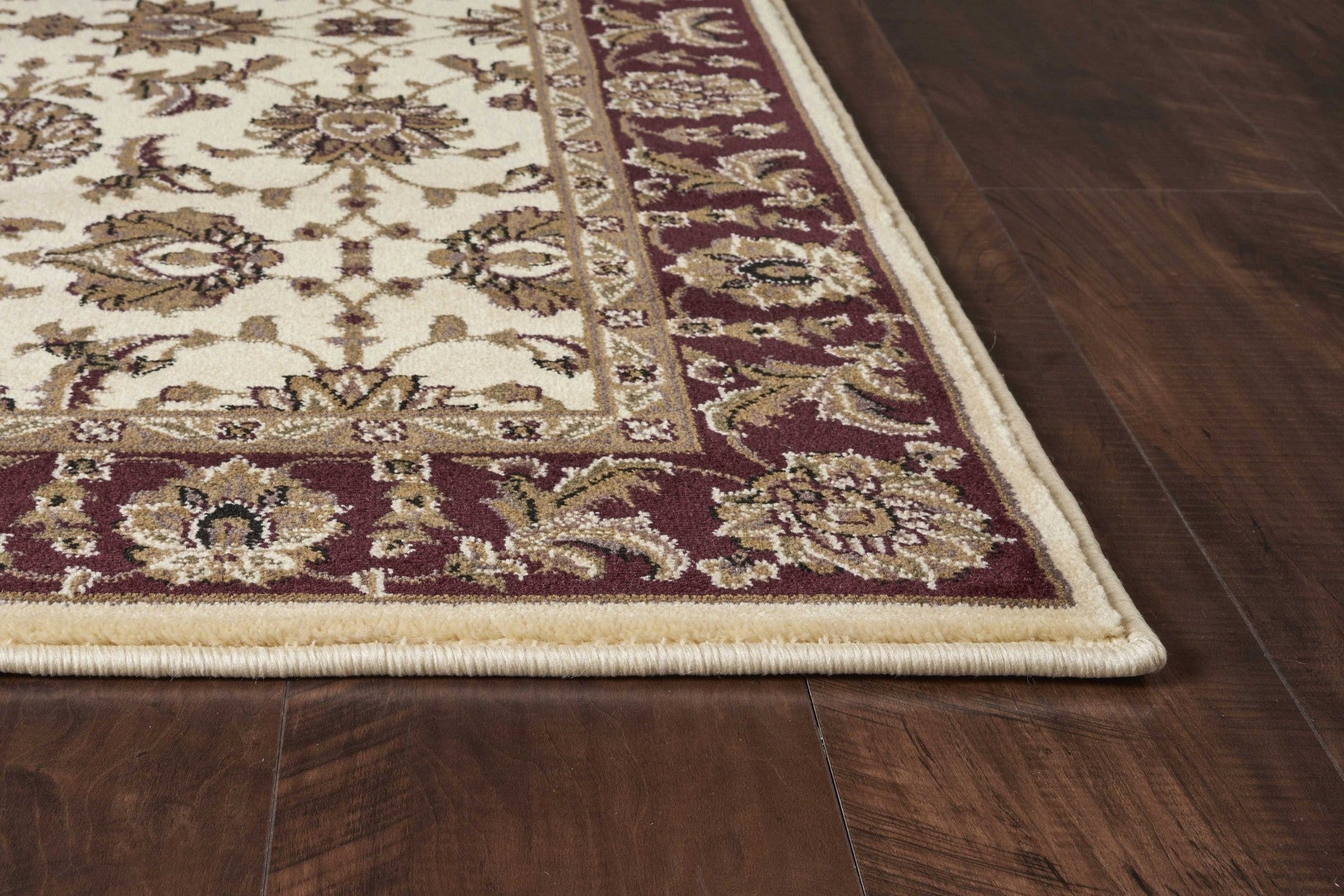 HomeRoots 2' x 8' Ivory or Red Classic Bordered Runner Rug