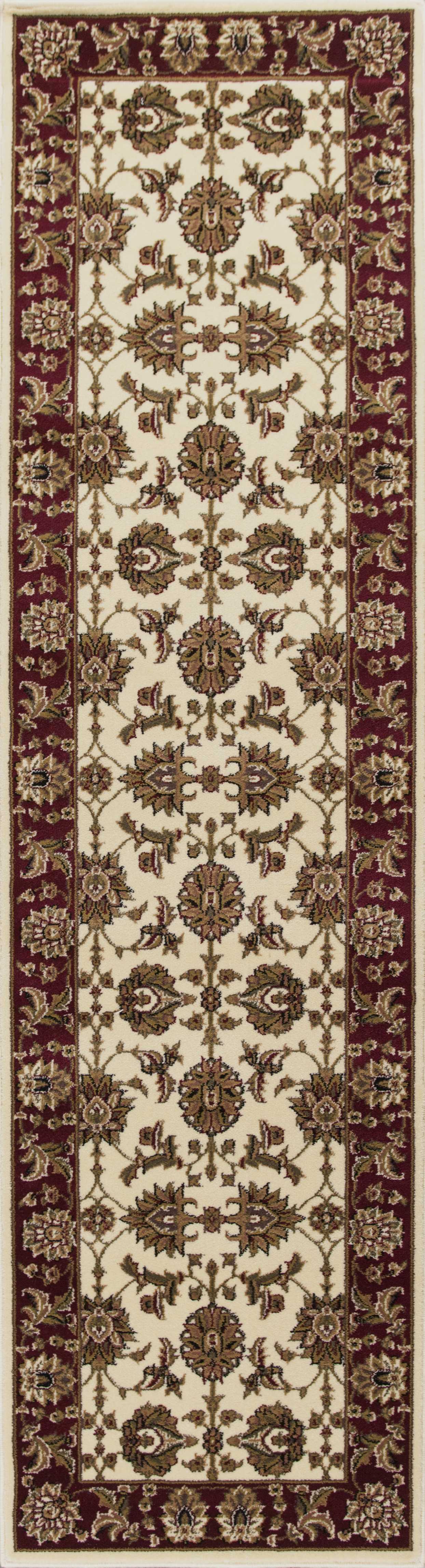 HomeRoots 2' x 8' Ivory or Red Classic Bordered Runner Rug