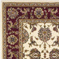 HomeRoots 2' x 8' Ivory or Red Classic Bordered Runner Rug