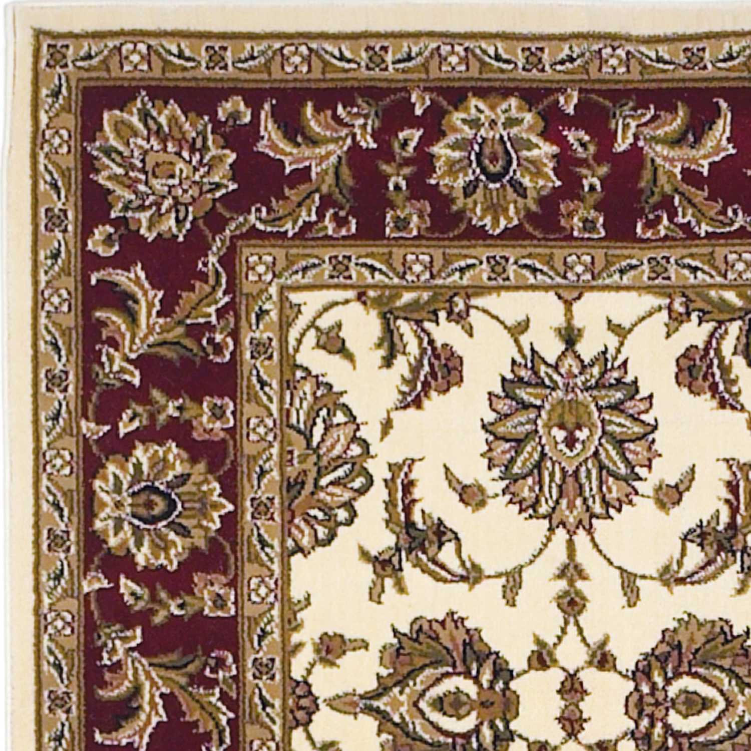 HomeRoots 2' x 8' Ivory or Red Classic Bordered Runner Rug