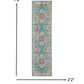 HomeRoots 2' x 8' Light Blue Distressed Medallion Runner Rug