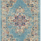 HomeRoots 2' x 8' Light Blue Distressed Medallion Runner Rug