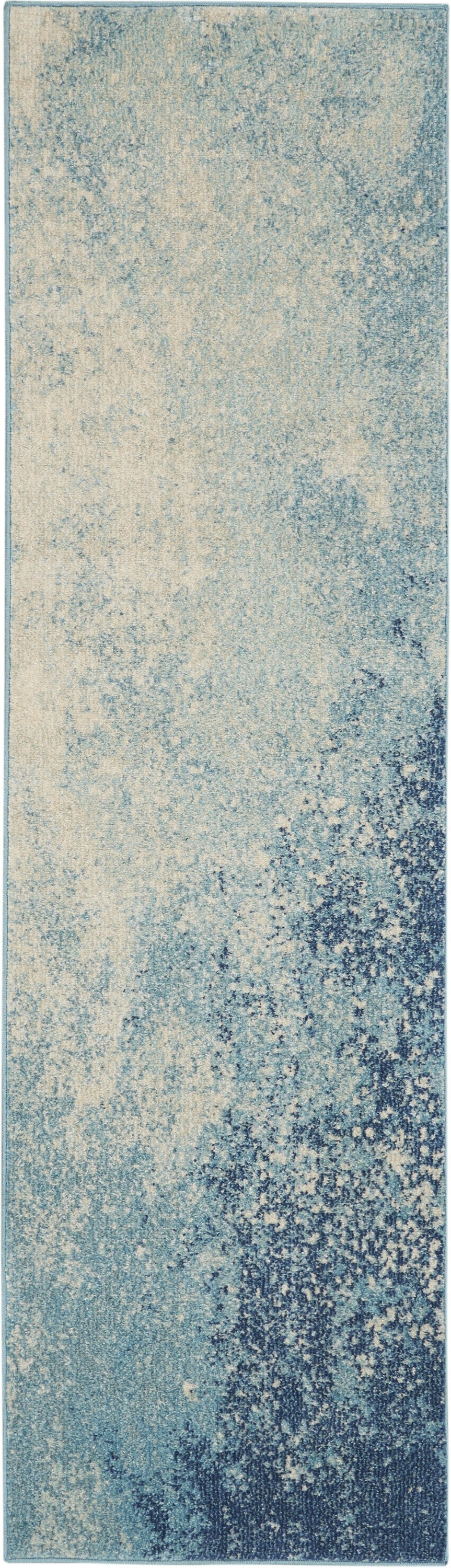 HomeRoots 2' x 8' Light Blue and Ivory Abstract Sky Runner Rug