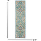 HomeRoots 2’ x 8’ Light Blue and Ivory Distressed Runner Rug