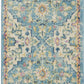 HomeRoots 2’ x 8’ Light Blue and Ivory Distressed Runner Rug