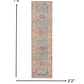 HomeRoots 2’ x 8’ Medallion Runner Rug With Gray and Gold Finish