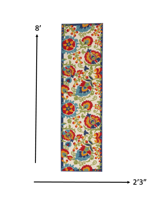 HomeRoots 2’ x 8’ Mediterra Indoor Outdoor Runner Rug