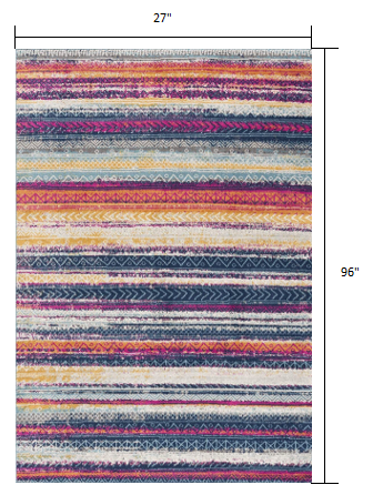 HomeRoots 2' x 8' Multicolor Irregular Striped Runner Rug