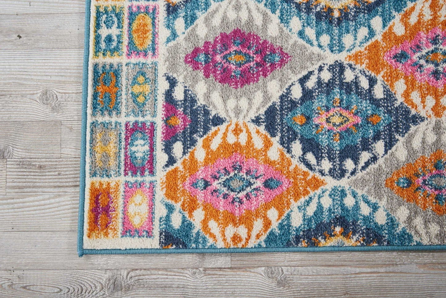 HomeRoots 2' x 8' Multicolor Ogee Pattern Runner Rug