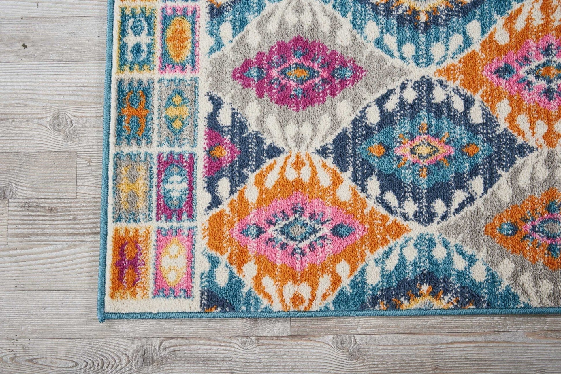 HomeRoots 2' x 8' Multicolor Ogee Pattern Runner Rug