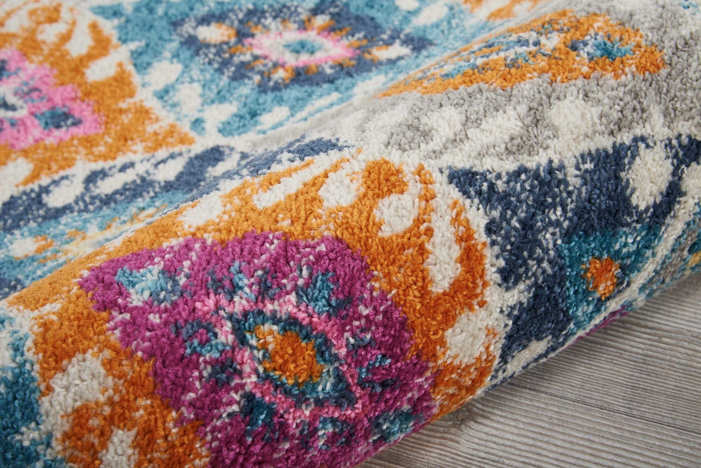 HomeRoots 2' x 8' Multicolor Ogee Pattern Runner Rug