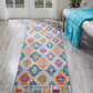 HomeRoots 2' x 8' Multicolor Ogee Pattern Runner Rug