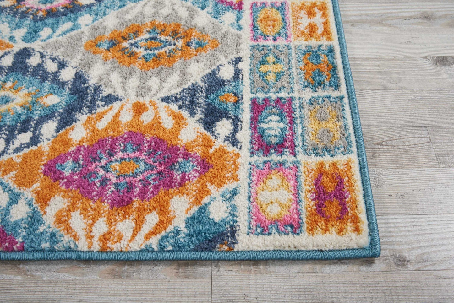 HomeRoots 2' x 8' Multicolor Ogee Pattern Runner Rug