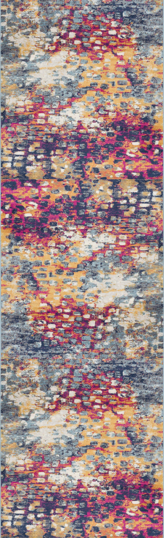 HomeRoots 2' x 8' Multicolored Abstract Painting Runner Rug