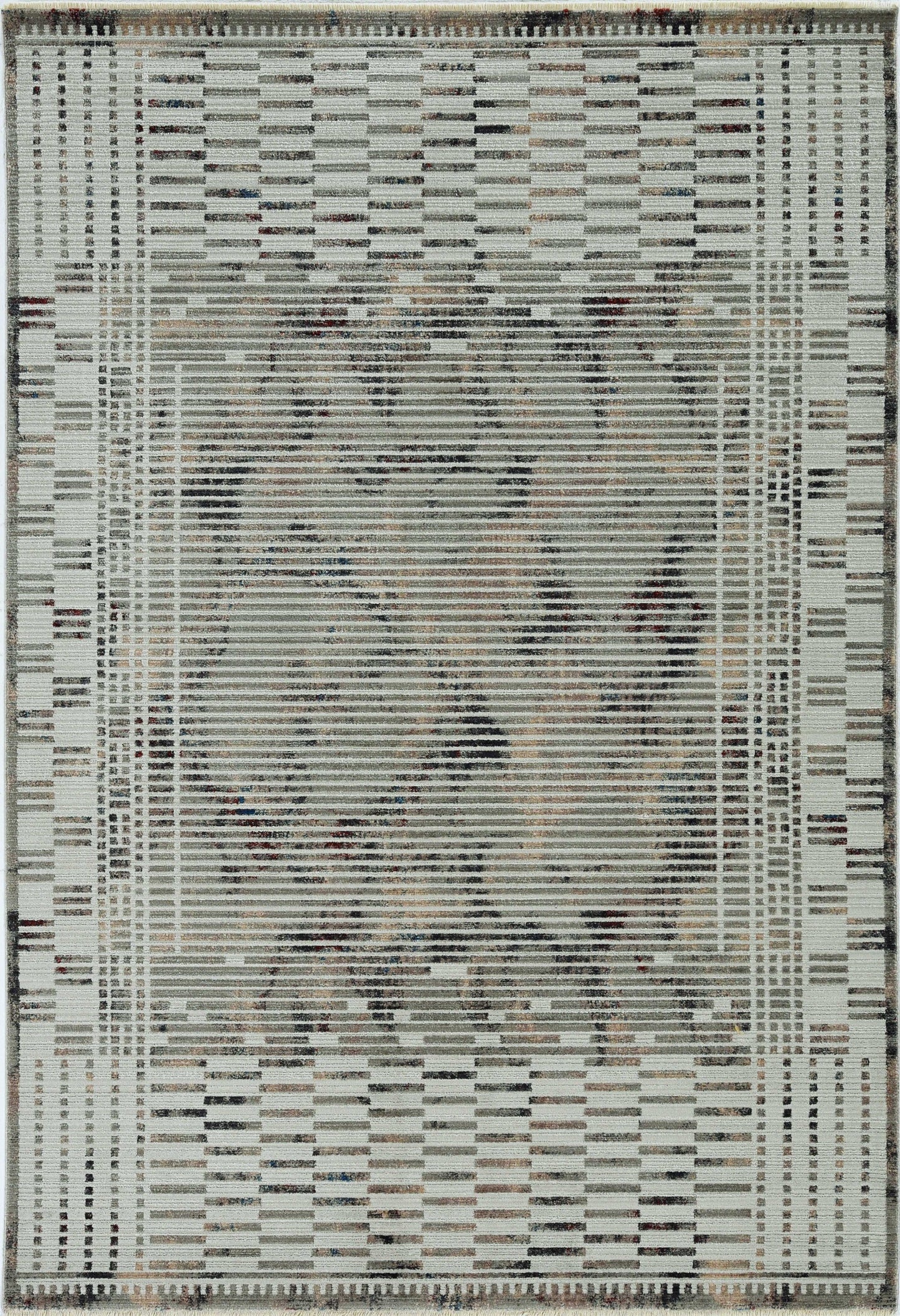HomeRoots 2' x 8' Natural Geometric Bars Runner Rug
