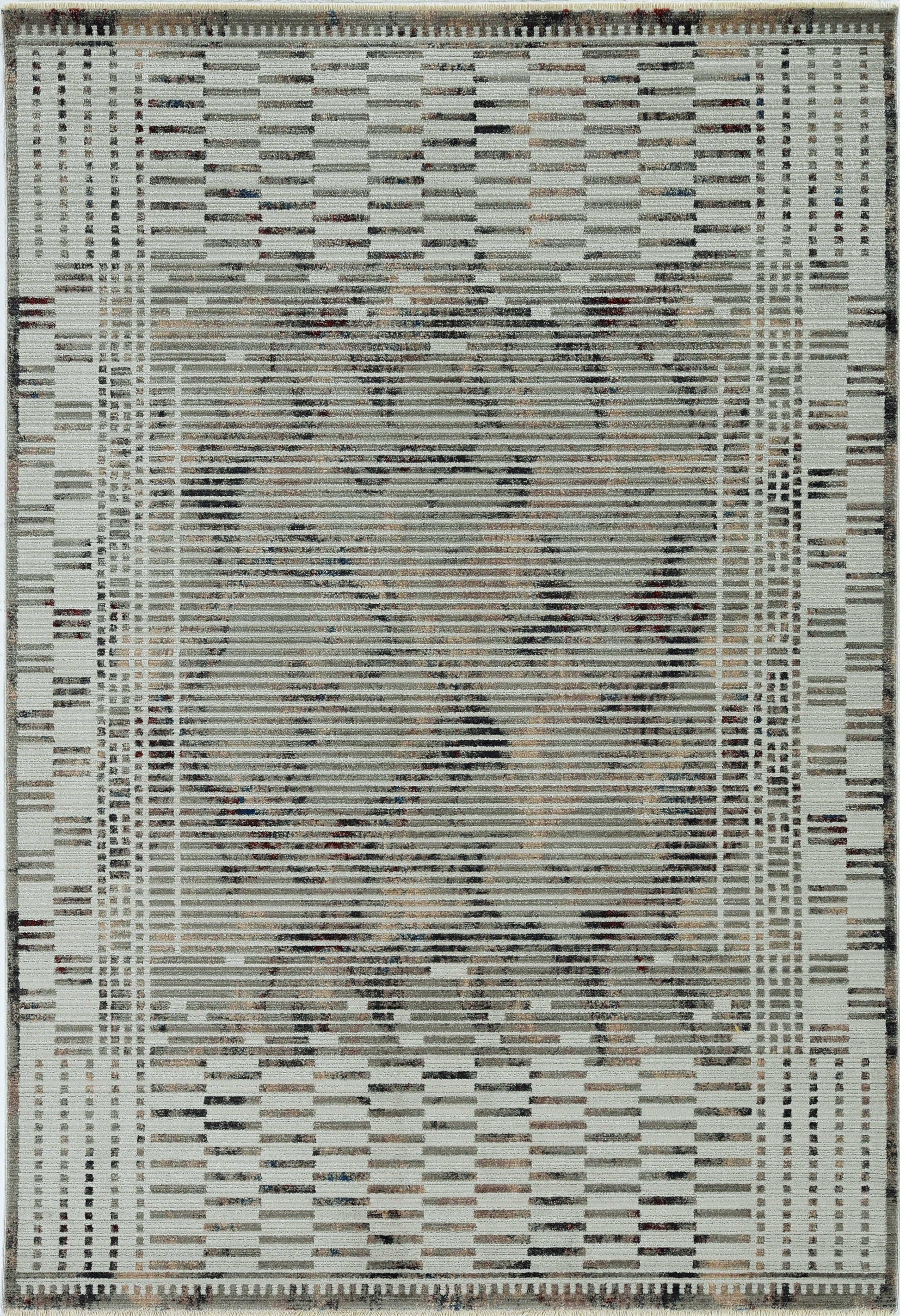 HomeRoots 2' x 8' Natural Geometric Bars Runner Rug