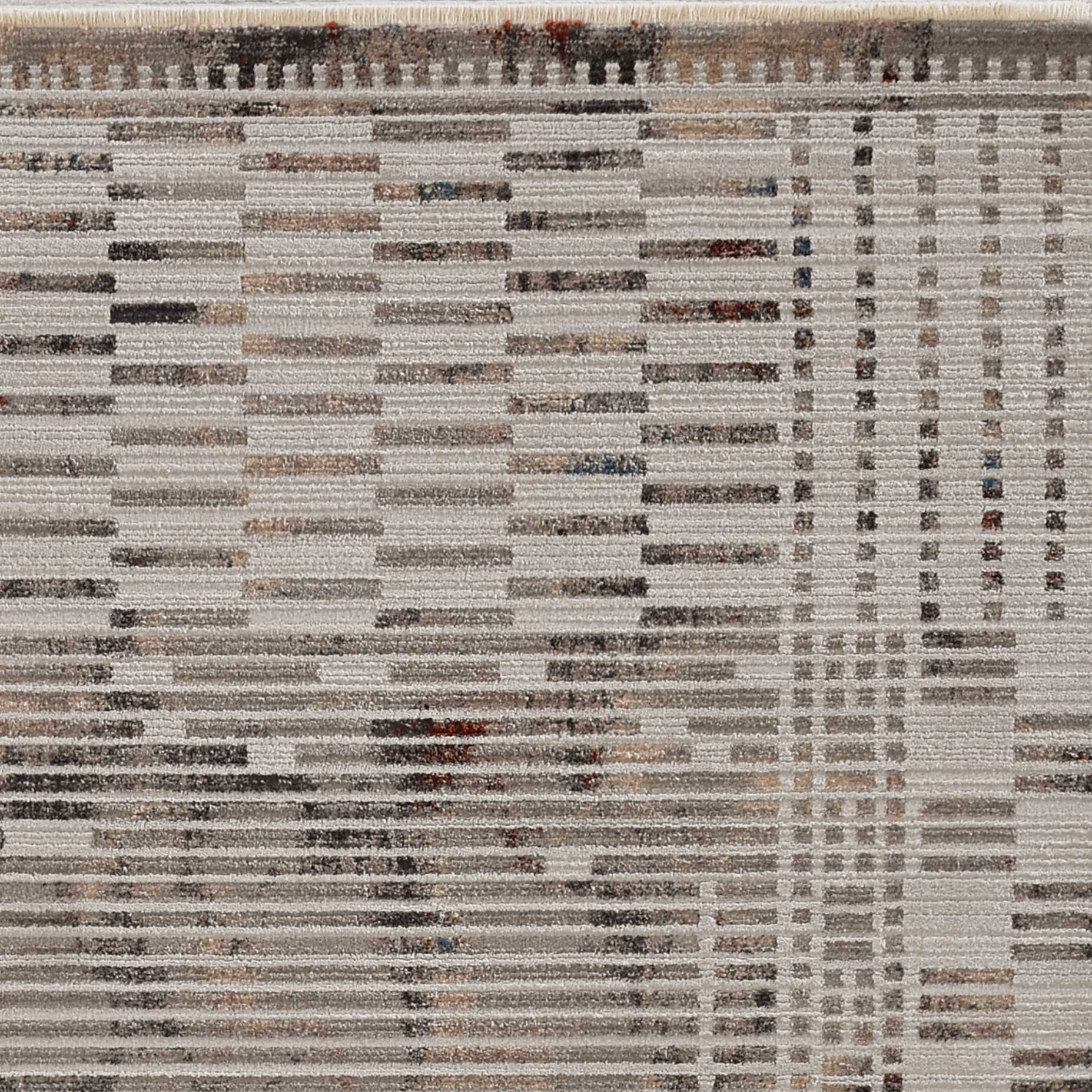 HomeRoots 2' x 8' Natural Geometric Bars Runner Rug