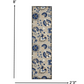 HomeRoots 2’ x 8’ Natural and Blue Indoor Outdoor Runner Rug
