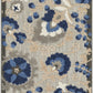 HomeRoots 2’ x 8’ Natural and Blue Indoor Outdoor Runner Rug