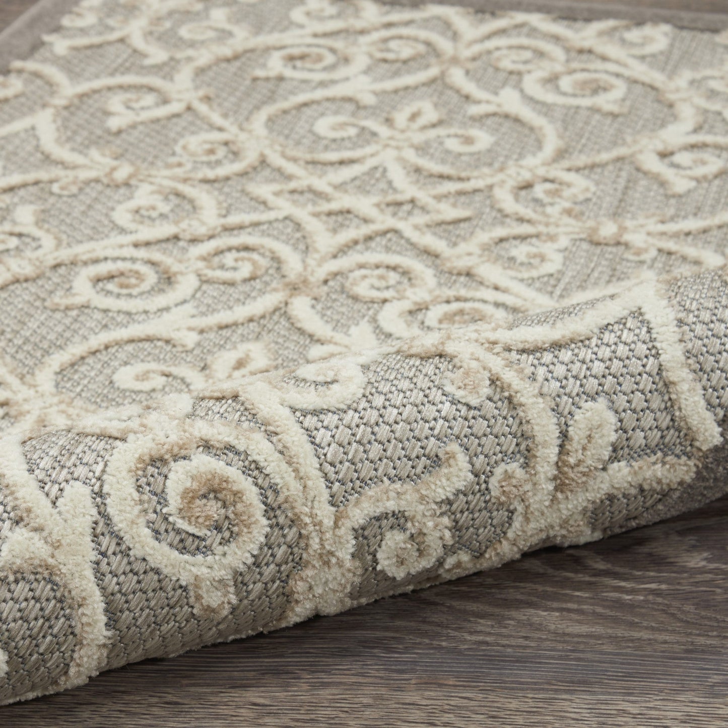 HomeRoots 2' x 8' Natural and Gray Indoor Outdoor Runner Rug