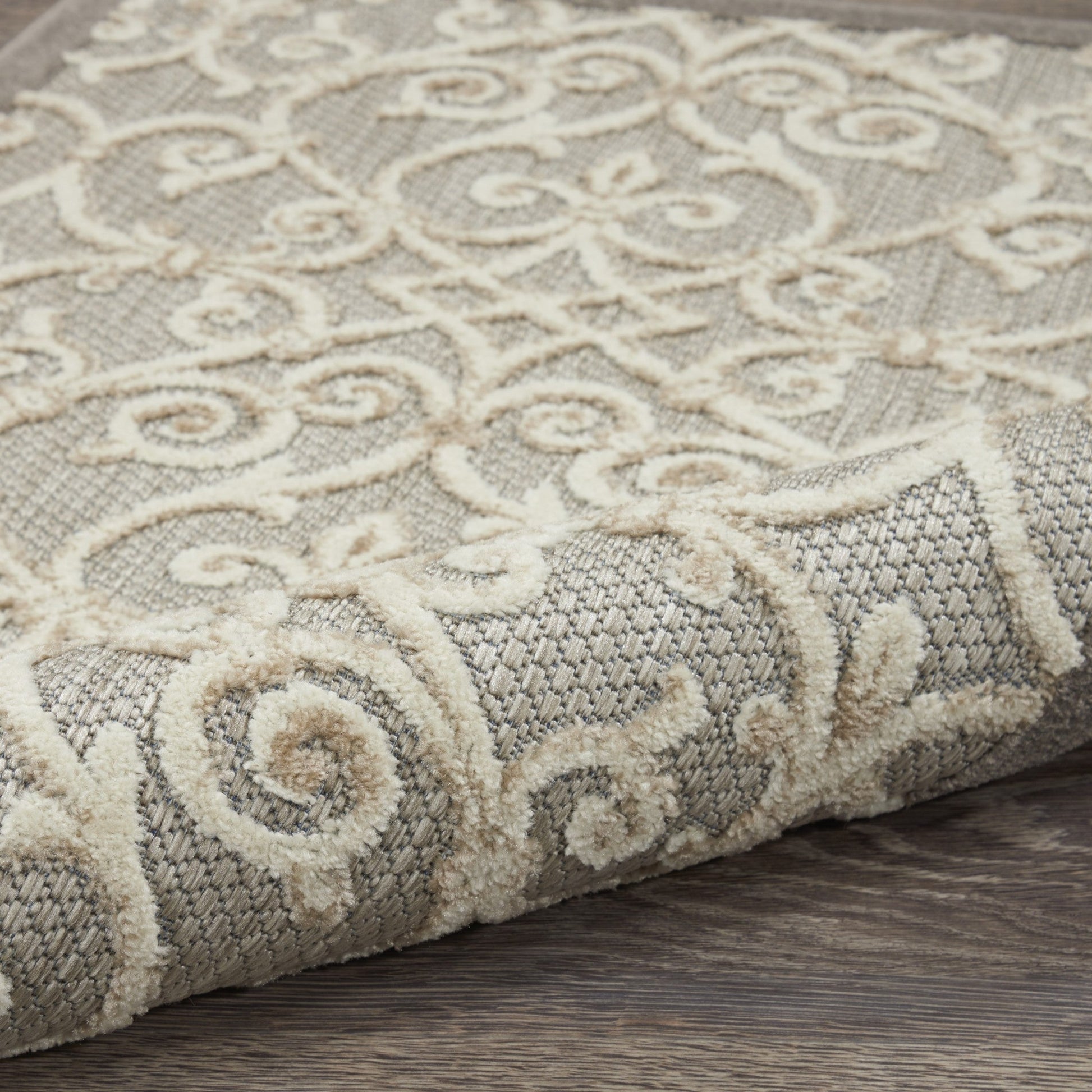 HomeRoots 2' x 8' Natural and Gray Indoor Outdoor Runner Rug