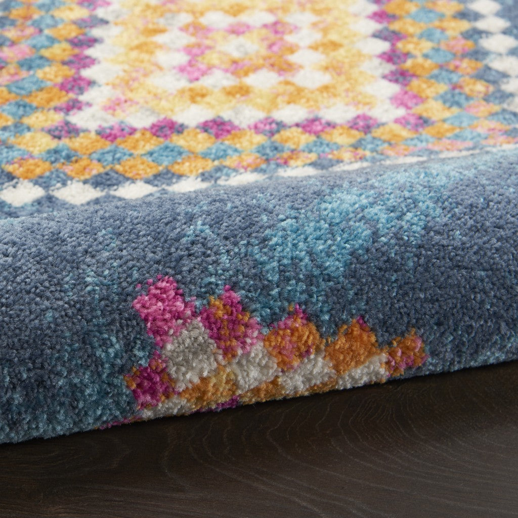 HomeRoots 2' x 8' Navy Blue Berber Pattern Runner Rug