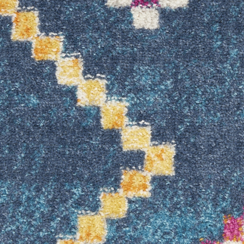 HomeRoots 2' x 8' Navy Blue Berber Pattern Runner Rug