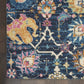 HomeRoots 2' x 8' Navy Blue Floral Buds Runner Rug